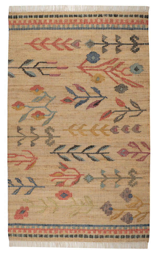 Dash & Albert - Folk Floral Kilim Handwoven Jute Rug