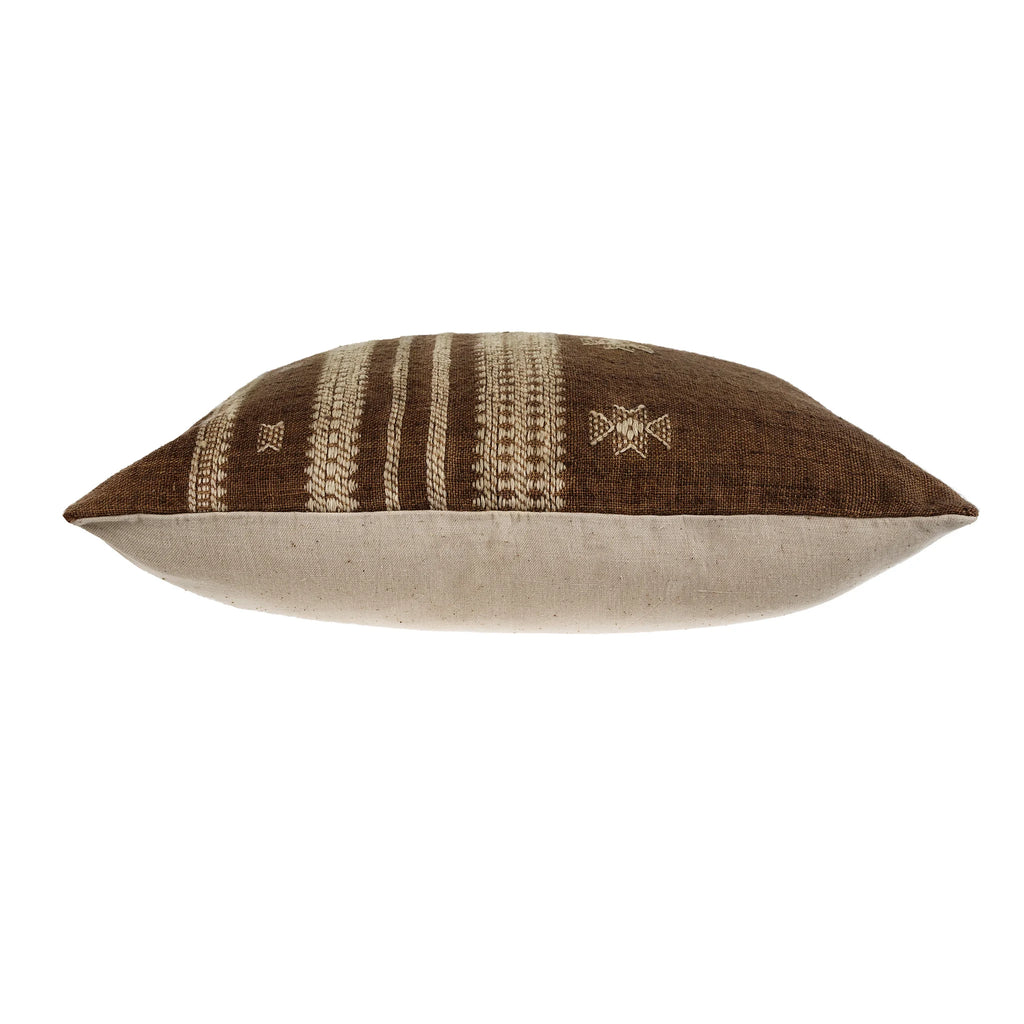 Handloom Wool Pillow - Dark Brown (Two Sizes Available)