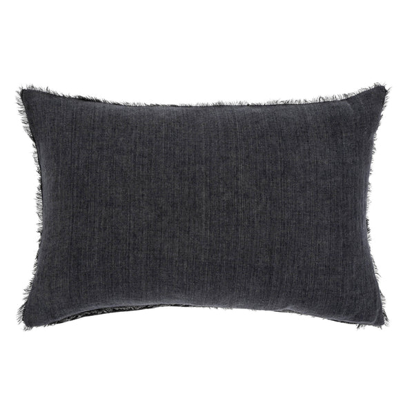 Lina Linen Pillow - Charcoal (16" x 24")