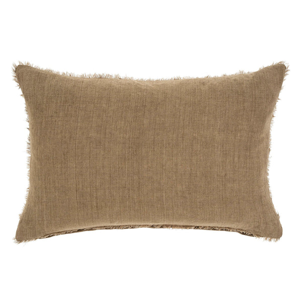 Lina Linen Pillow - Hazelnut (16" x 24")