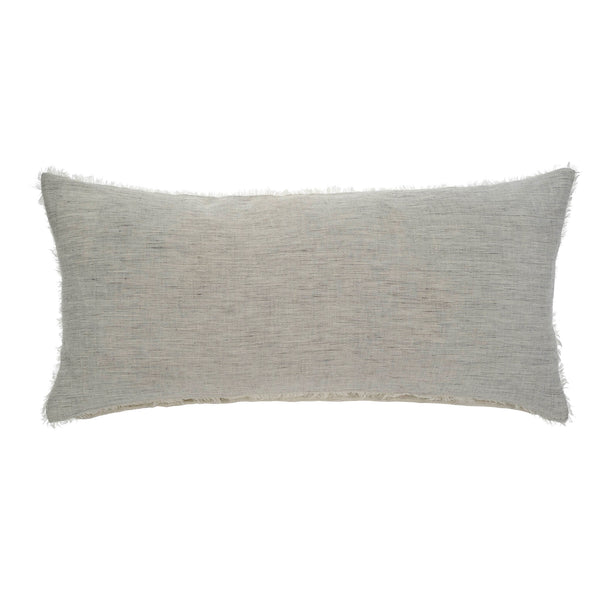 Lina Linen Pillow - Grey Stripe (14" x 31")