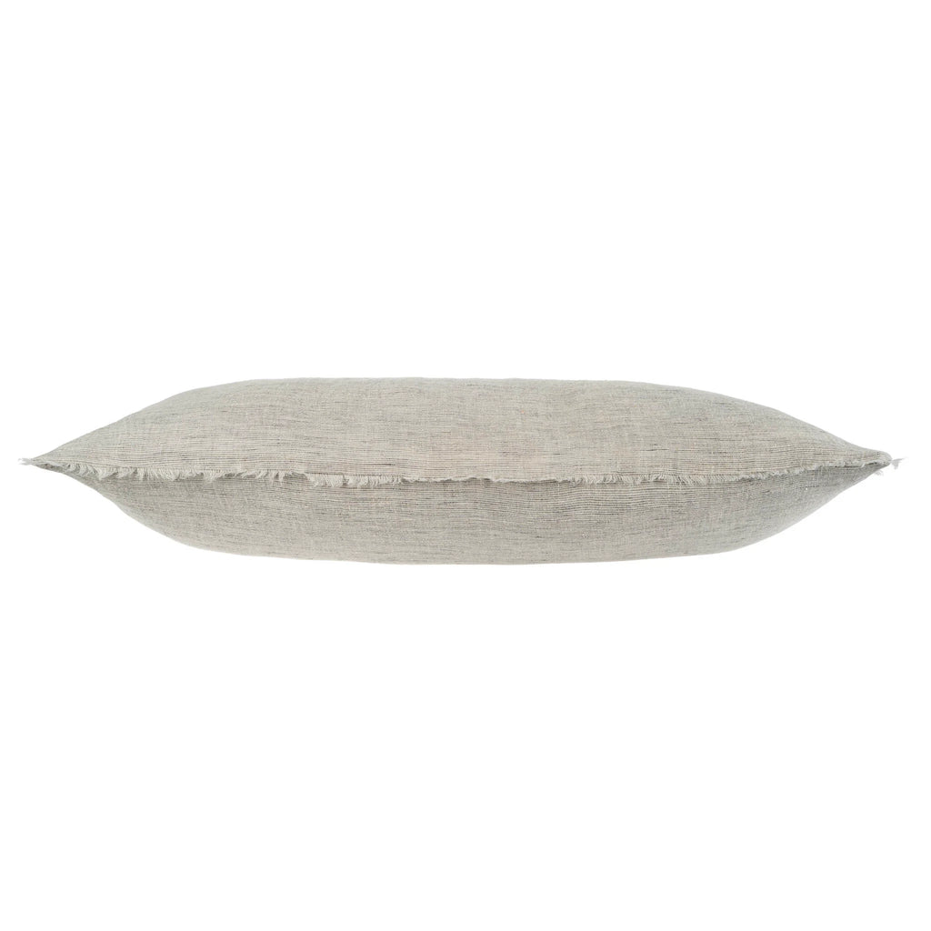 Lina Linen Bolster Pillow - Grey Stripe (14" x 31")