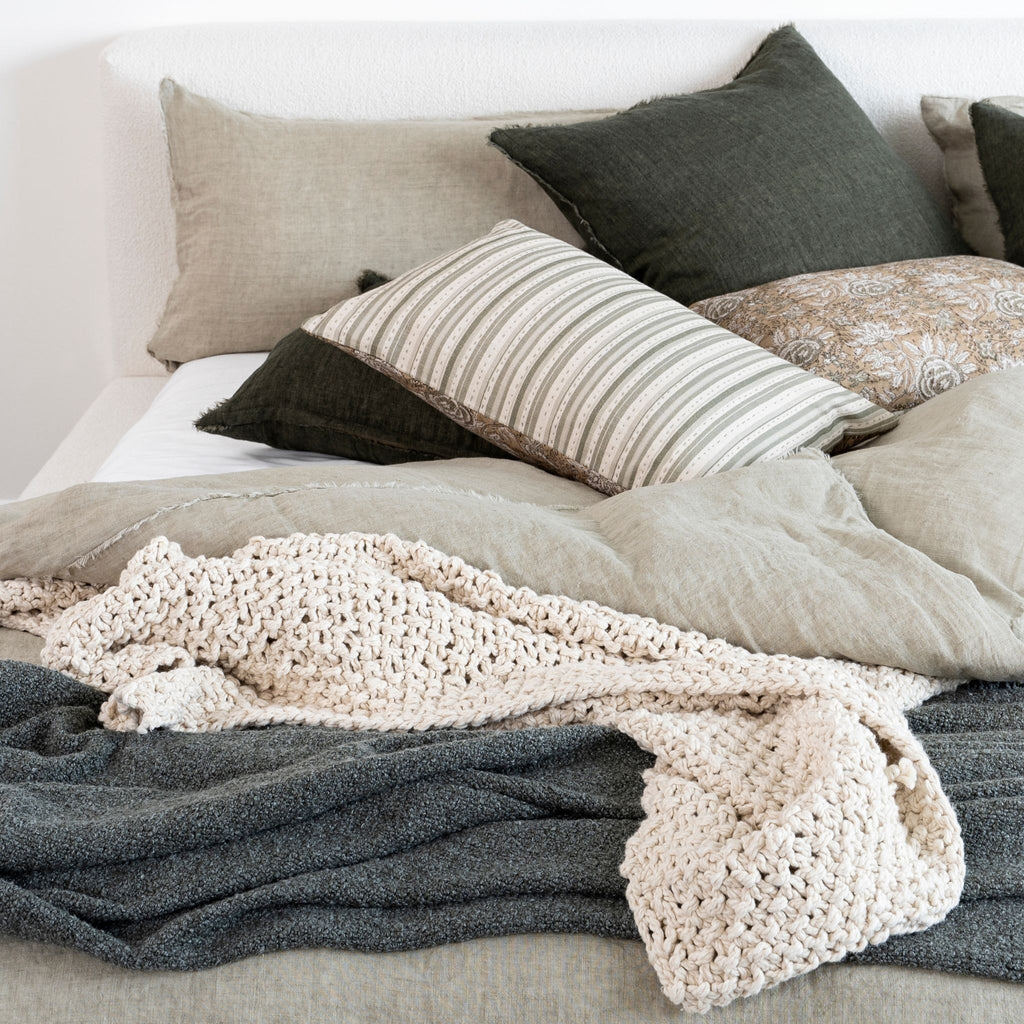 Lina Linen Duvet Cover Set - Sand (Two Sizes Available)