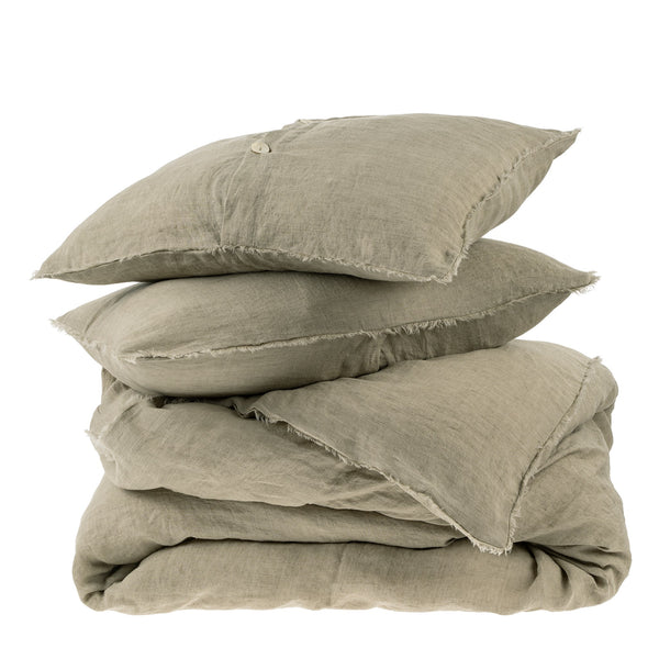 Lina Linen Duvet Cover Set - Sand (Two Sizes Available)