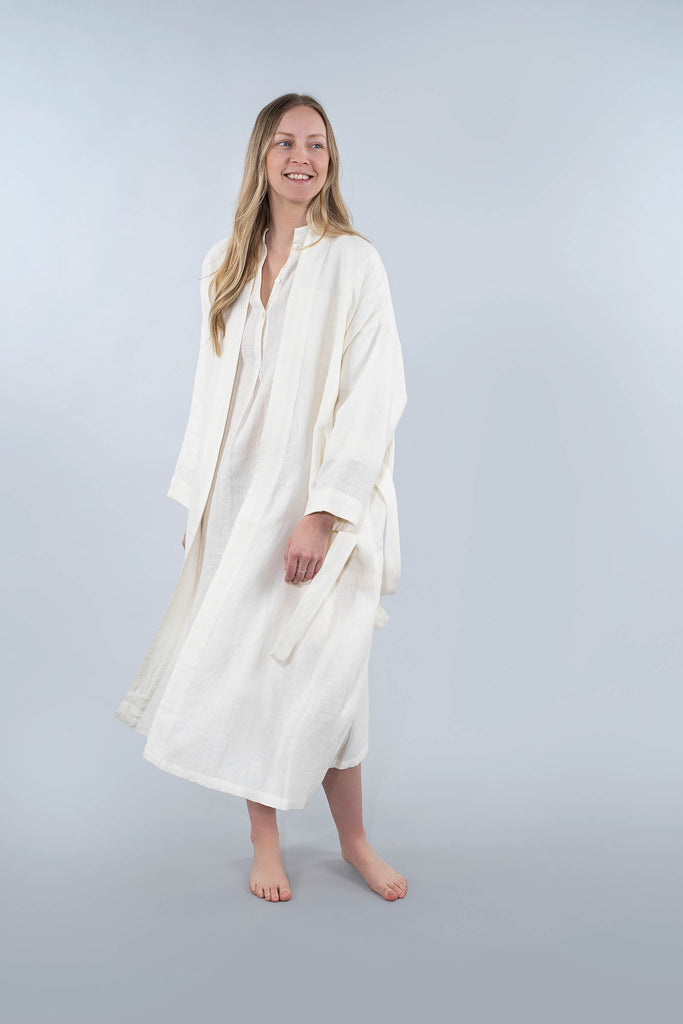 Linen Robe - Ivory