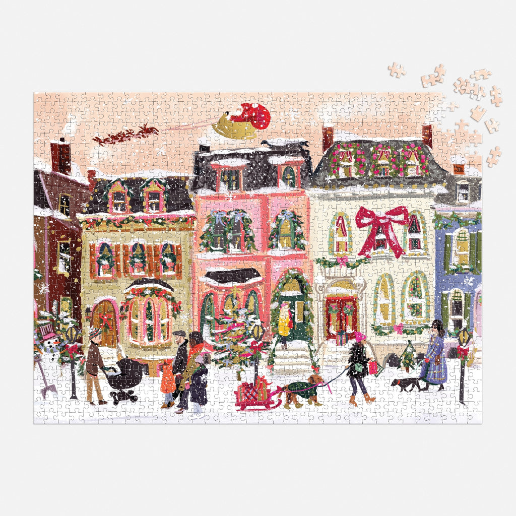 Snowfall on Main Street Jigsaw Puzzle