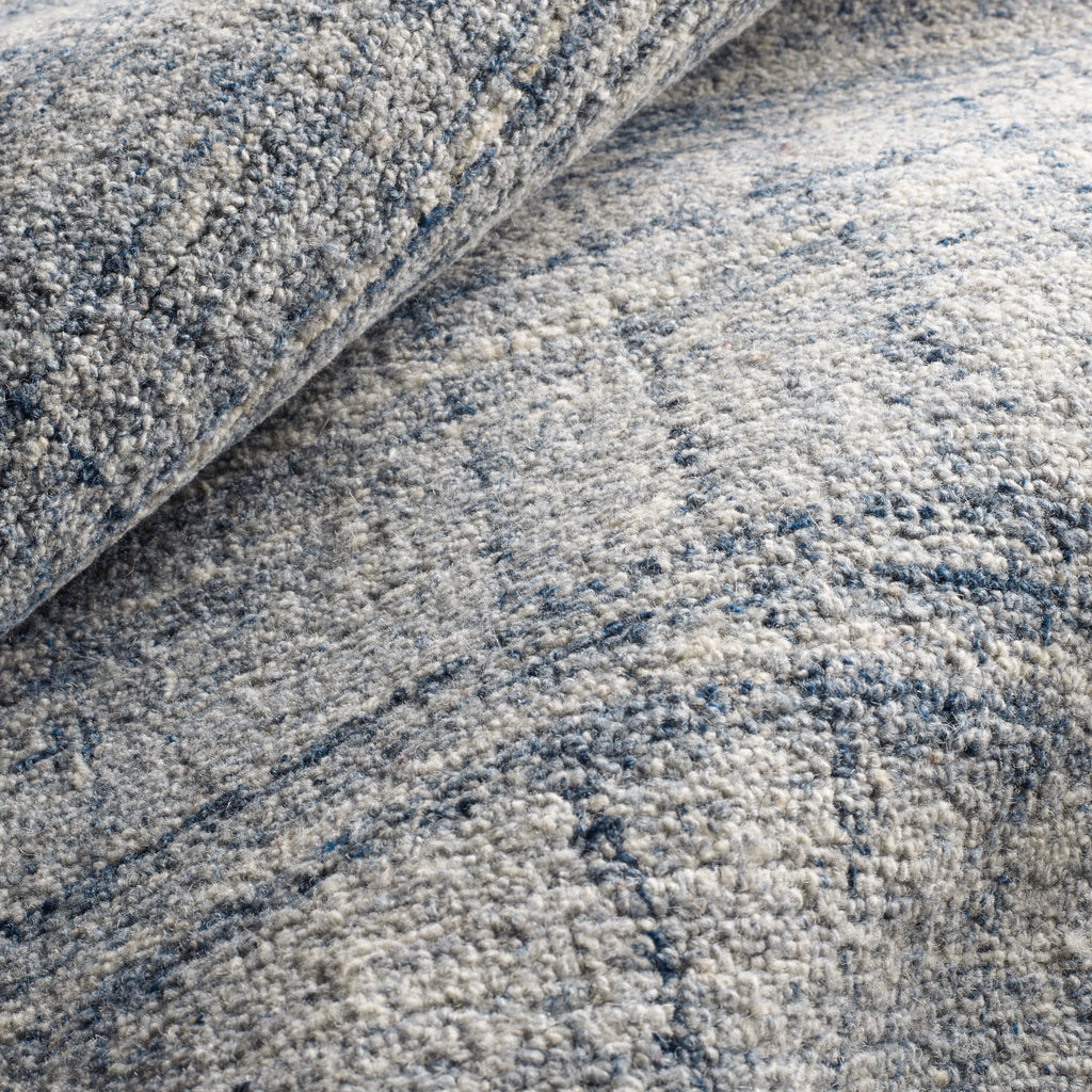 Dash & Albert - Harris Blue / Ivory Hand Micro Hooked Wool Rug