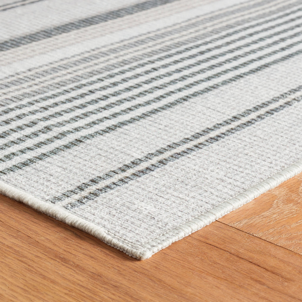 Dash & Albert - Gradation Ticking Grey Machine Washable Rug