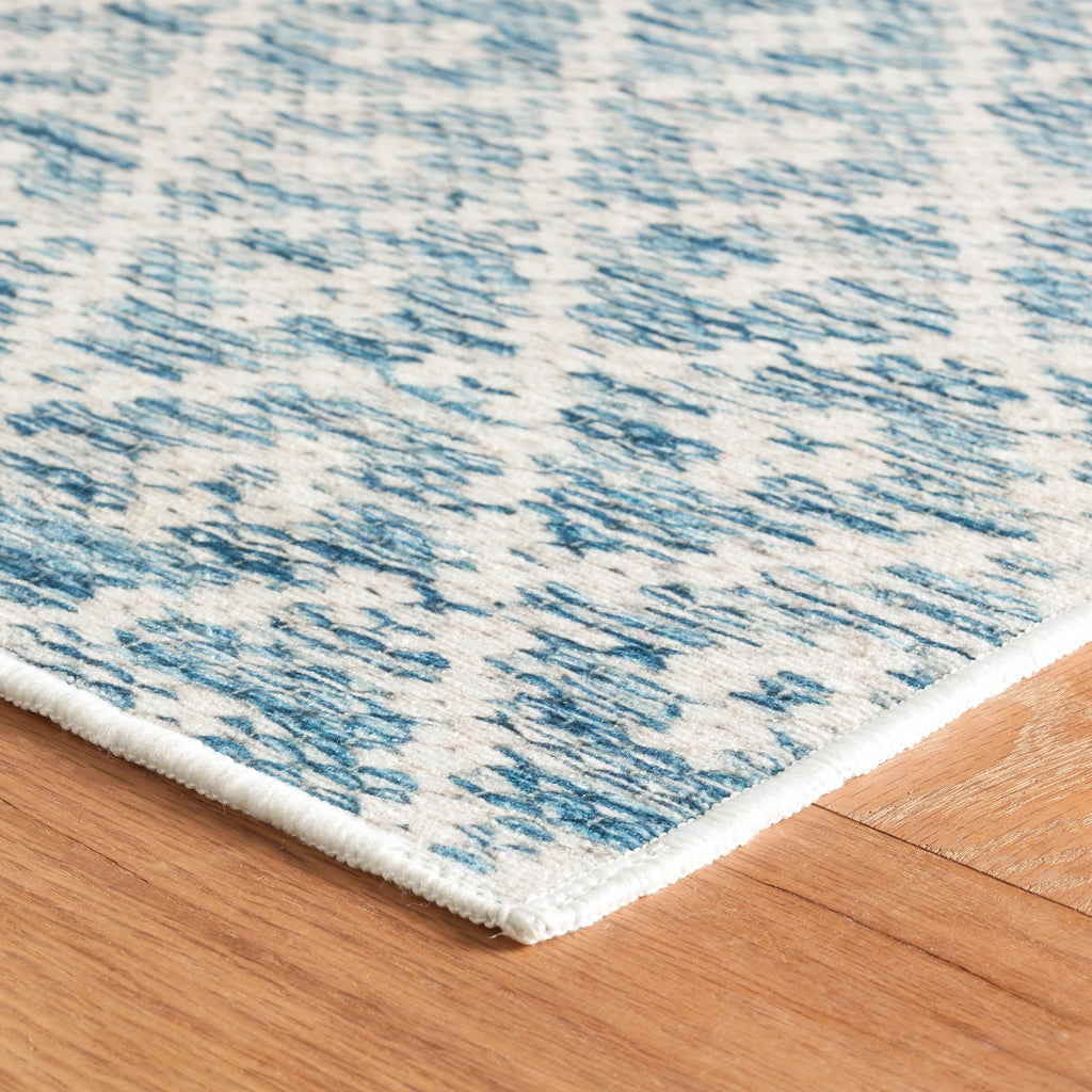 Dash & Albert - Melange Diamond Blue Machine Washable Rug