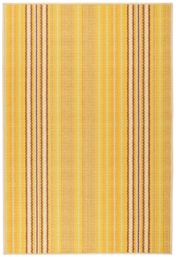 Dash & Albert - Sunflower Ticking Yellow Machine Washable Rug