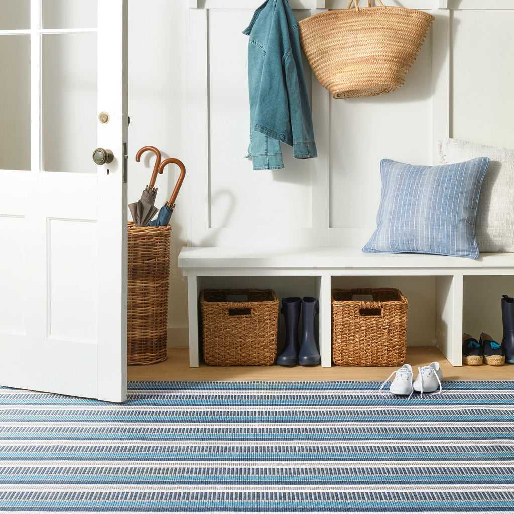Dash & Albert - Always Greener Blue/Grey Machine Washable Rug