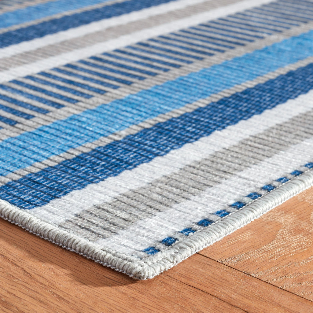 Dash & Albert - Always Greener Blue/Grey Machine Washable Rug