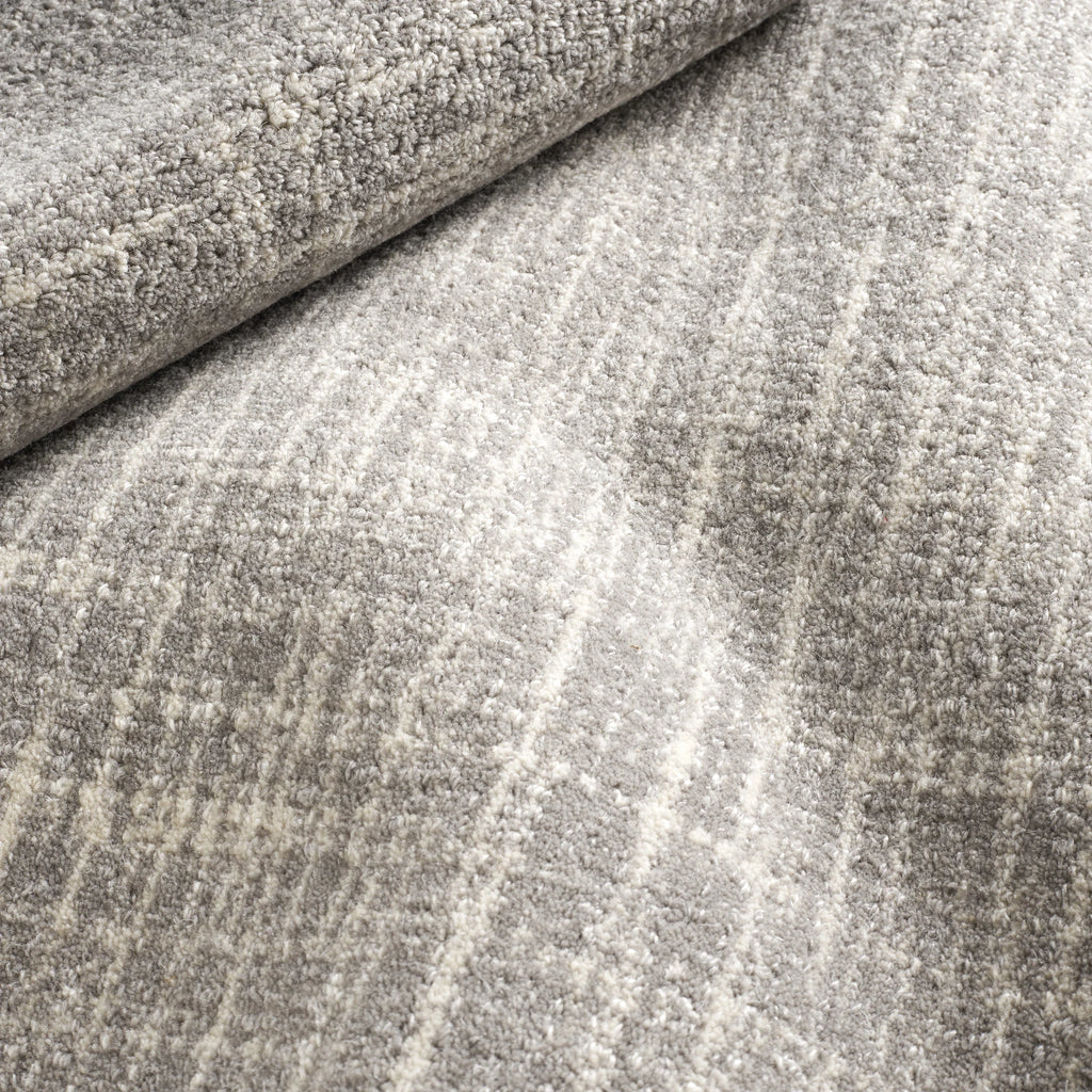 Dash & Albert - Crosshatch Dove Grey Hand Micro Hooked Wool Rug