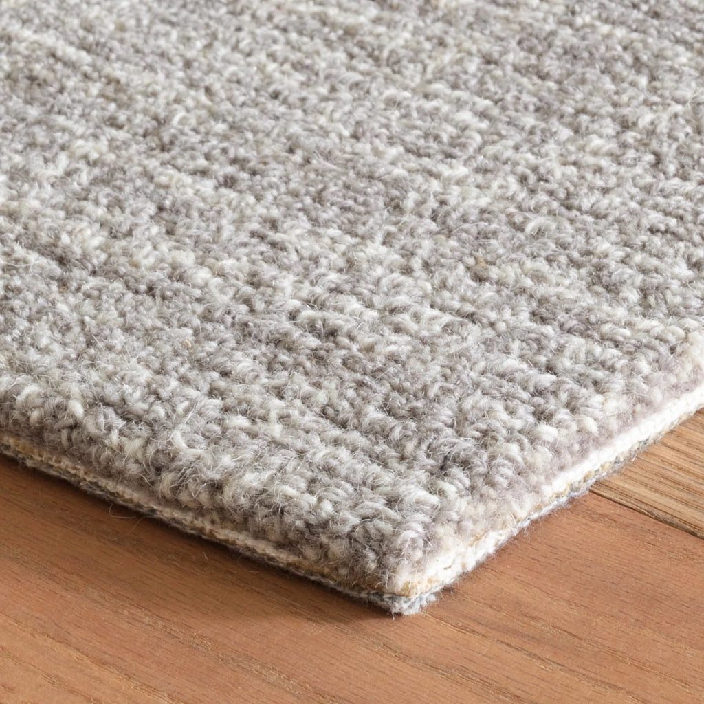 Dash & Albert - Crosshatch Dove Grey Hand Micro Hooked Wool Rug
