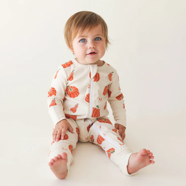 Parade Organics '2-Way' Zipper Romper - Pumpkins