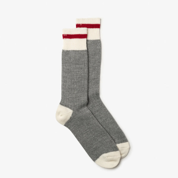 Made in Canada Heritage Wool Socks - Red Stripe (Two Sizes Available)