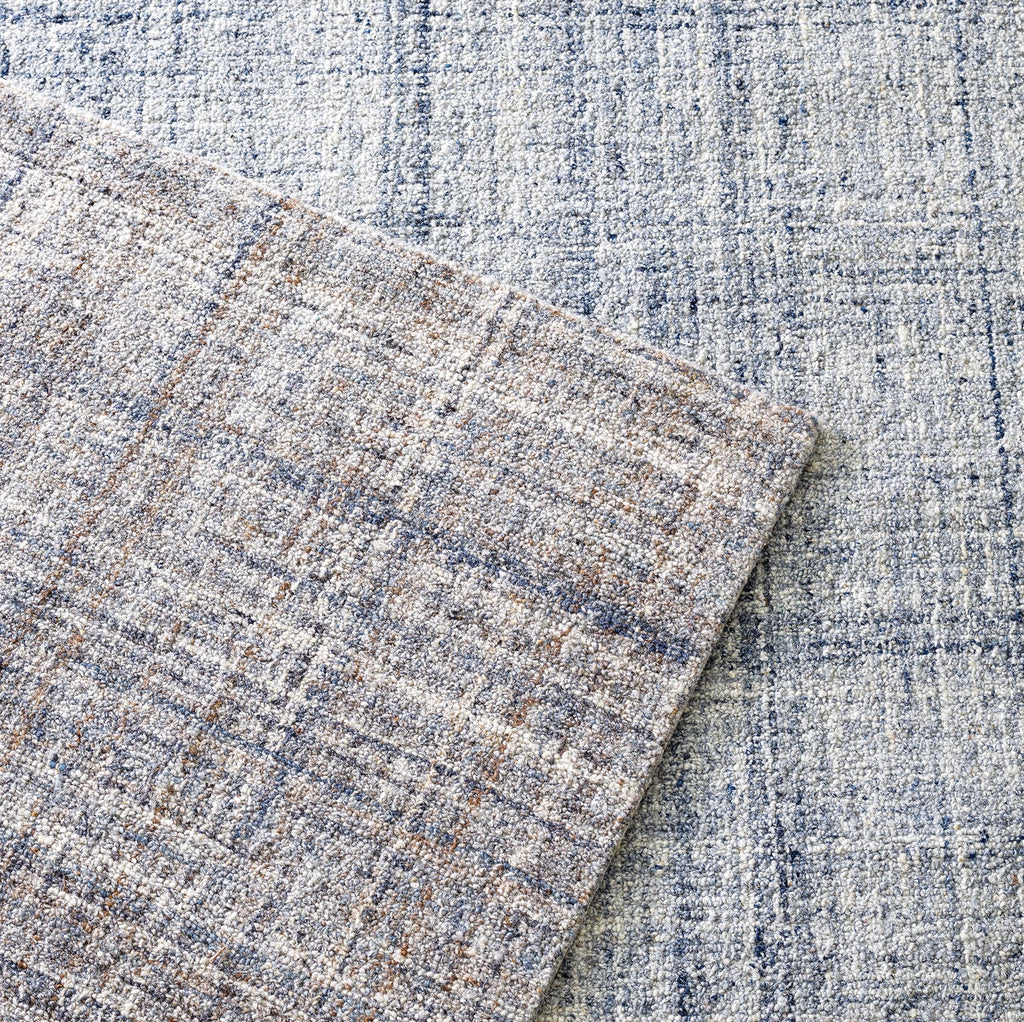 Dash & Albert - Harris Blue / Ivory Hand Micro Hooked Wool Rug