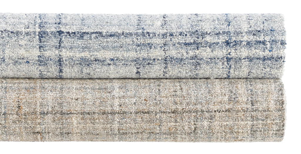 Dash & Albert - Harris Blue / Ivory Hand Micro Hooked Wool Rug