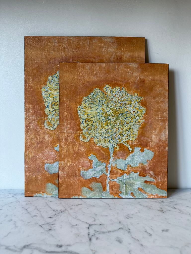 Artist Board - Botanical Print on Orange