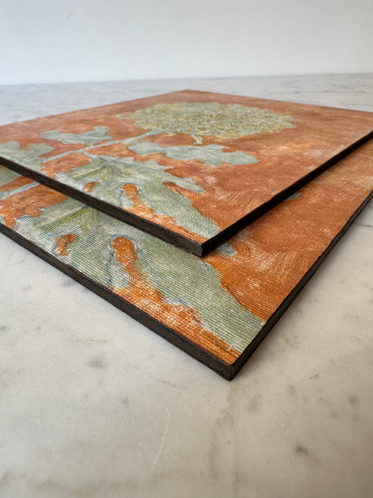 Artist Board - Botanical Print on Orange