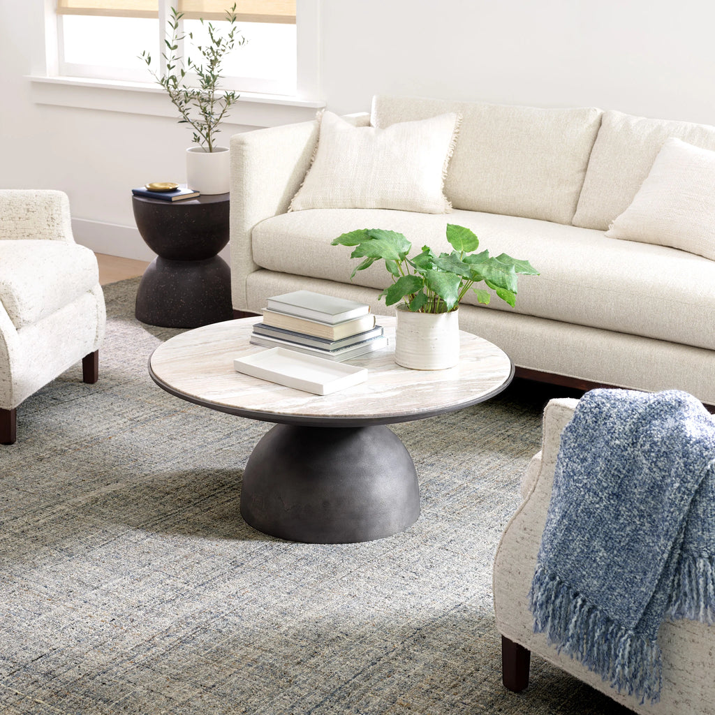 Dash & Albert - Harris Blue / Brown Hand Micro Hooked Wool Rug