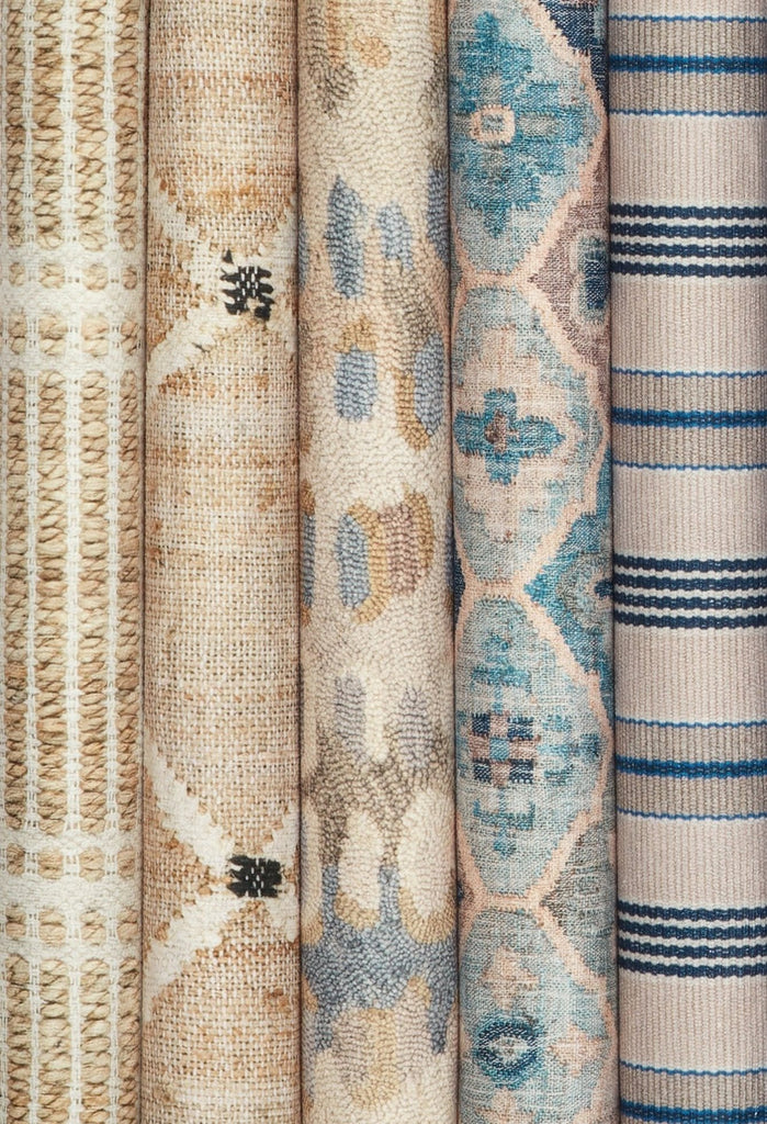 Dash & Albert - Blue Awning Stripe Machine Washable Rug