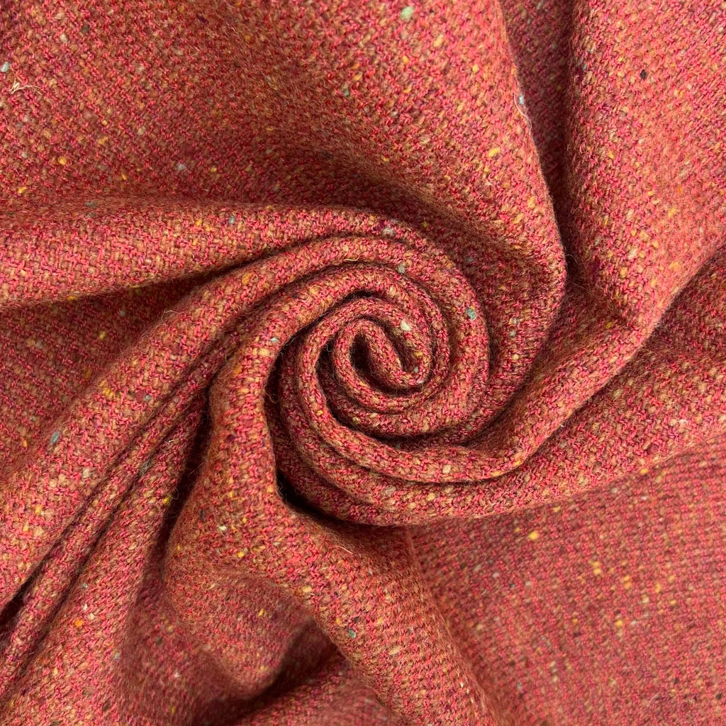 McNutt of Donegal Inishdooey Wool Tweed Blanket - Rust