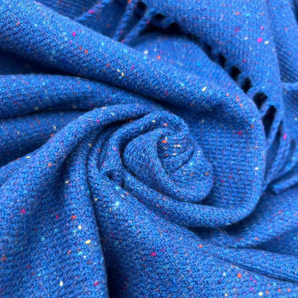 McNutt of Donegal Inishfree Wool Tweed Blanket - Blue