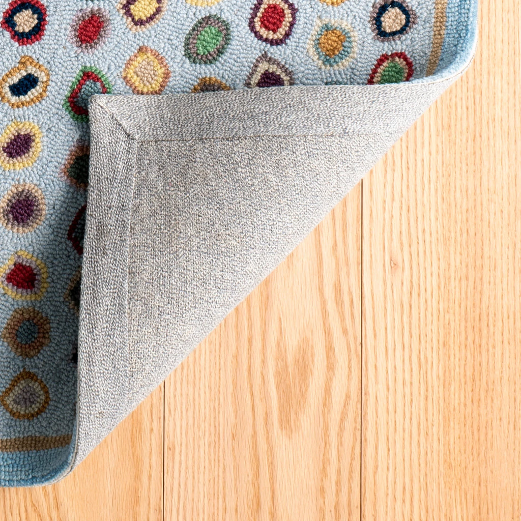 Dash & Albert - Cat's Paw Blue Hand Micro Hooked Wool Rug