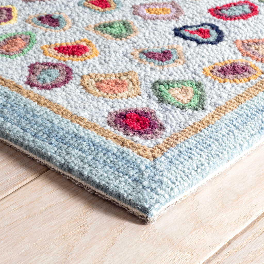 Dash & Albert - Cat's Paw Blue Hand Micro Hooked Wool Rug