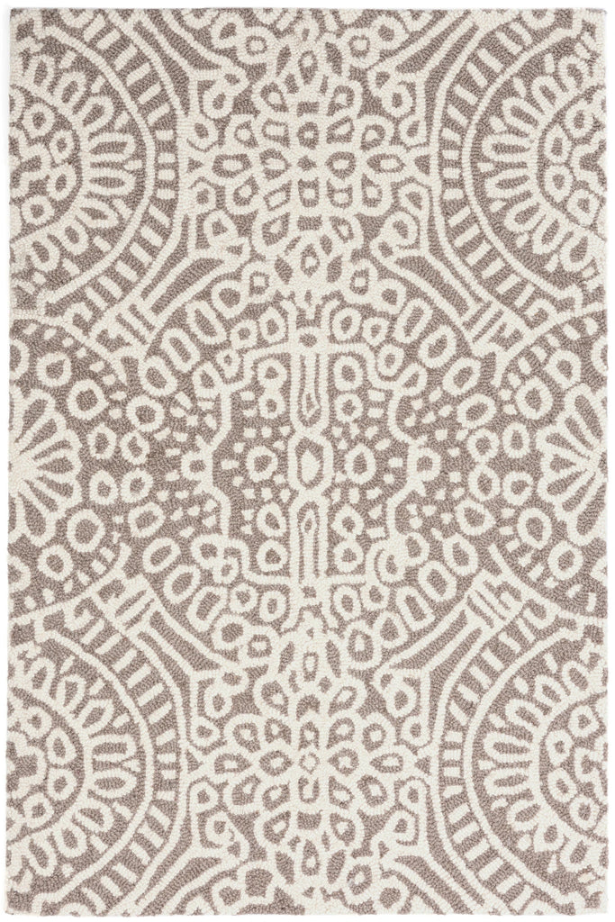 Dash & Albert - Temple Taupe Hand Micro Hooked Wool Rug