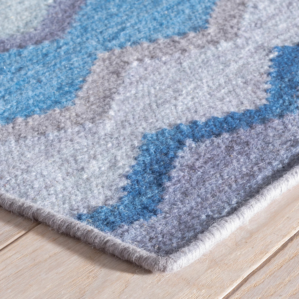 Dash & Albert - Safety Net Blue Handwoven Wool Rug