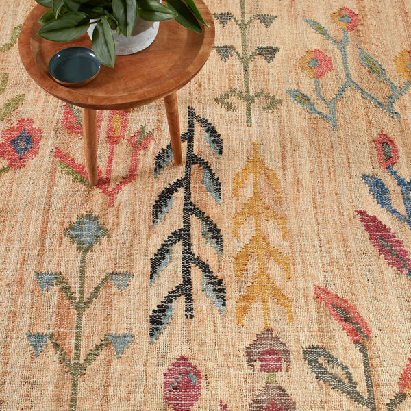 Dash & Albert - Folk Floral Kilim Handwoven Jute Rug