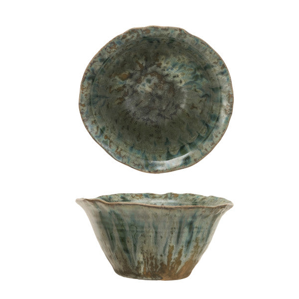Clay Bowl with Green Glaze