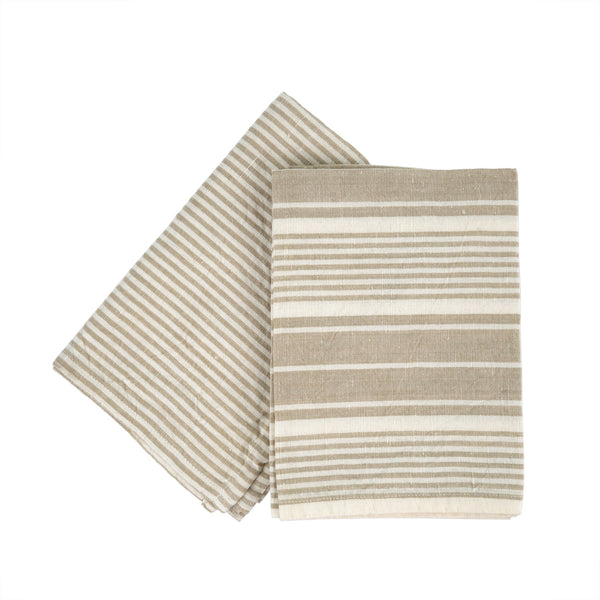 French Linen Tea Towel - Thin Stripe