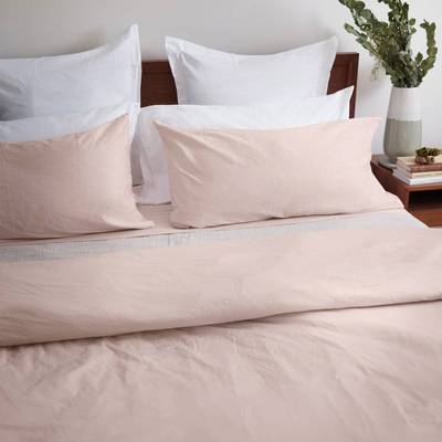If Only Home Luxury Organic Duvet Cover-Pink Salt