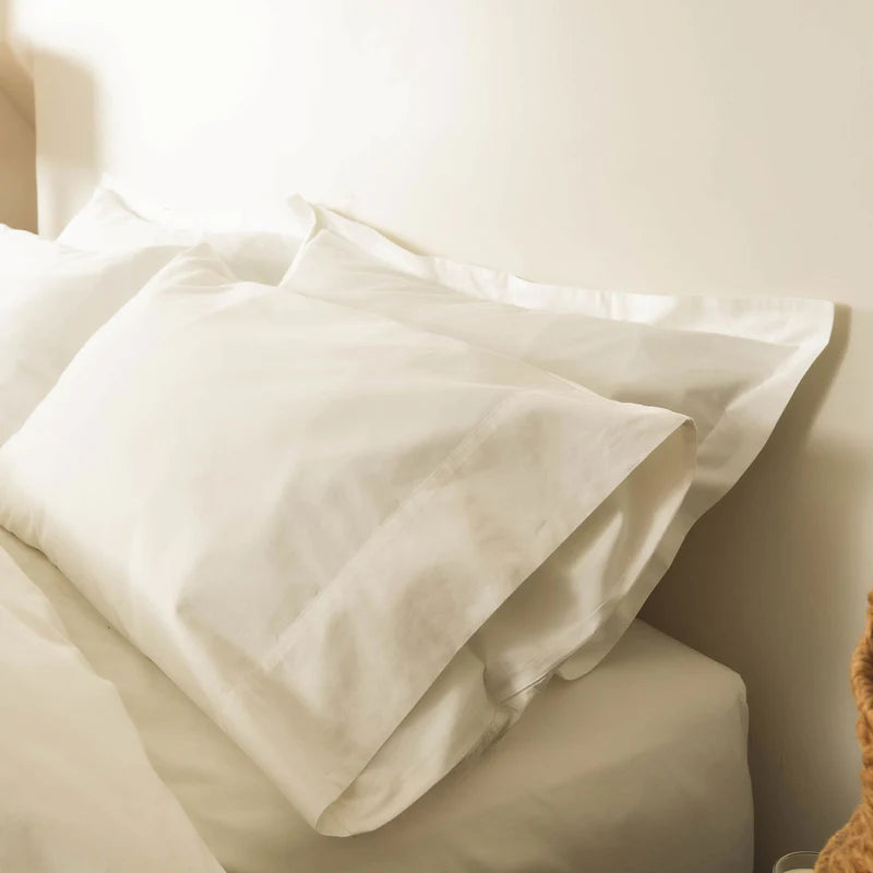 If Only Home Luxury Organic Cotton Pillowcases (Pair) - White Sand