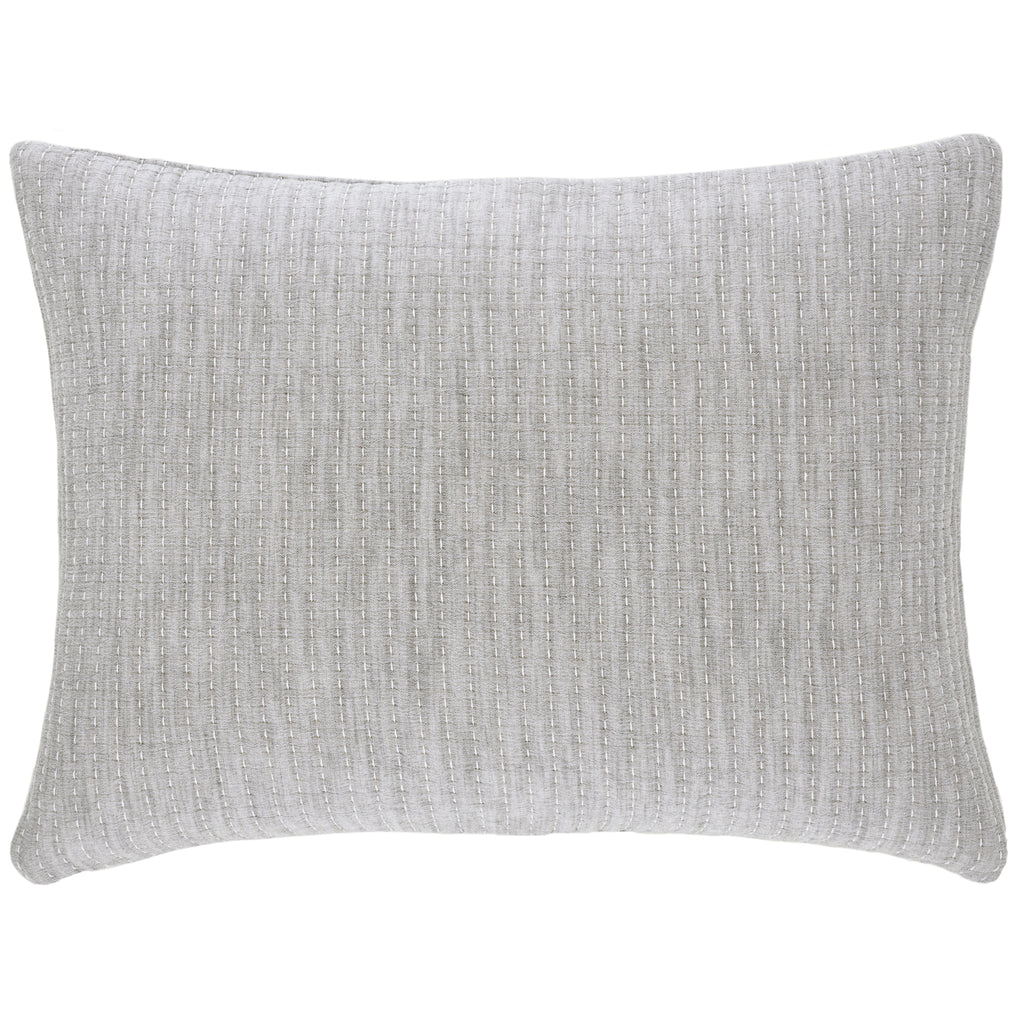 Pick Stitch Grey Matelassé Sham