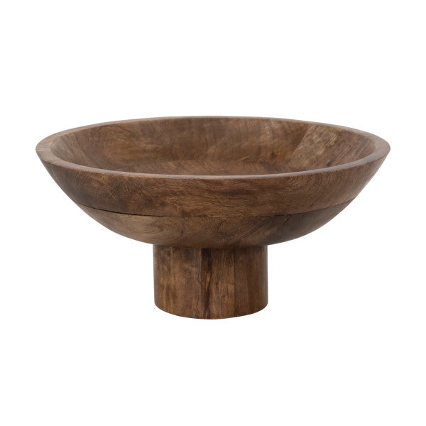 Footed Wood Bowl