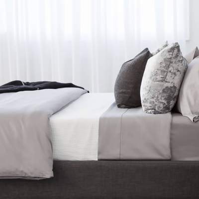 If Only Home Luxury Organic Duvet Cover - Grey Quartz