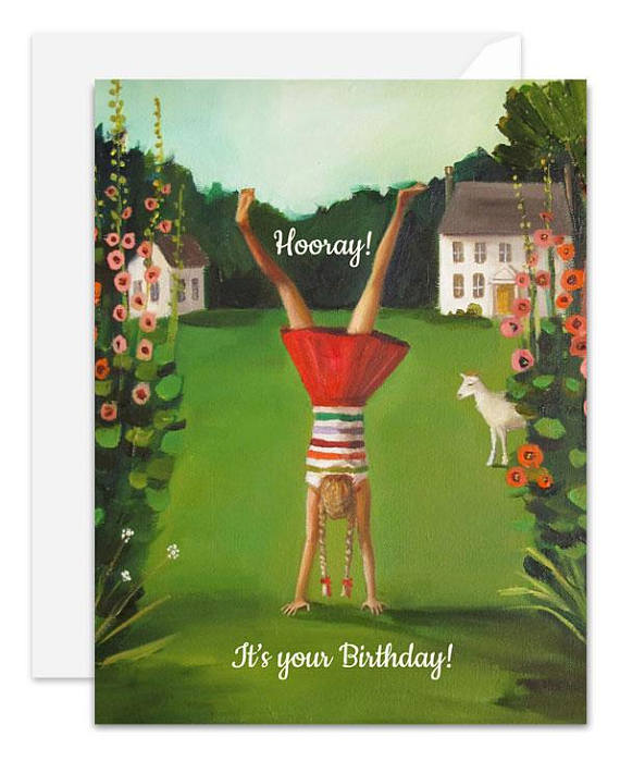 The Handstand Birthday Card from Janet Hill Studio