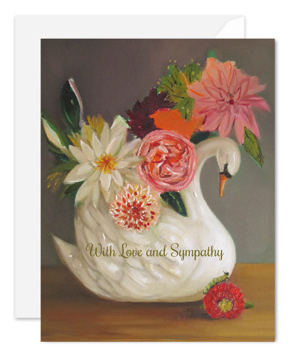 Love And Sympathy Swan Card from Janet Hill Studio