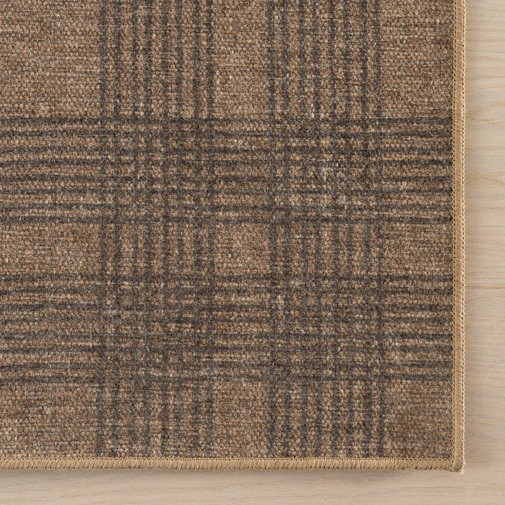 Dash & Albert - Bedford Soft Plaid Tan Machine Washable Rug