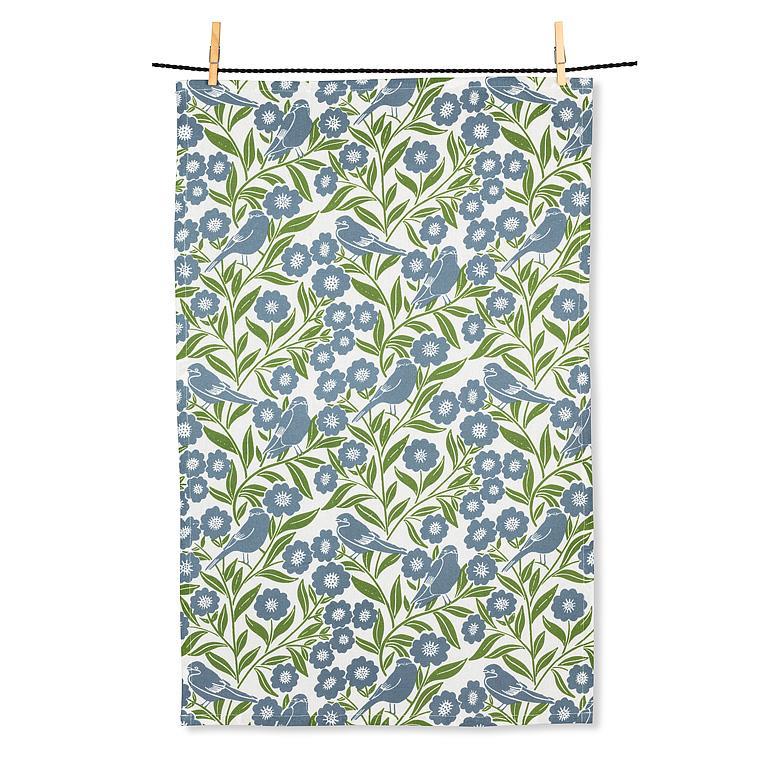 Botanical Birds Tea Towel (Sold Individually)