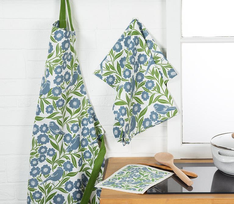 Botanical Birds Tea Towel (Sold Individually)