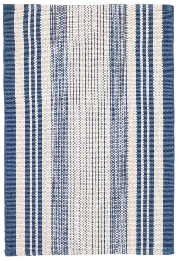 Dash & Albert - Quincy Stripe Denim Handwoven Indoor/Outdoor Rug