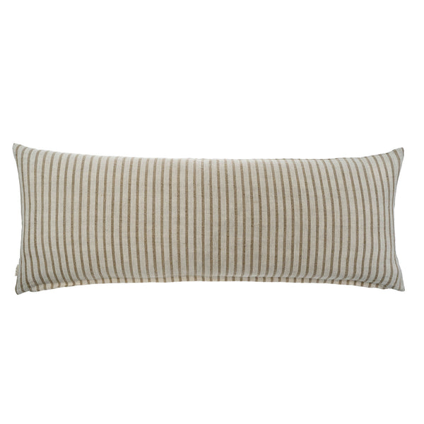 Pinstripe Linen Lumbar Pillow - Natural (15" x 42")