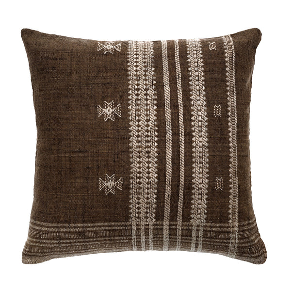 Handloom Wool Pillow - Dark Brown (Two Sizes Available)