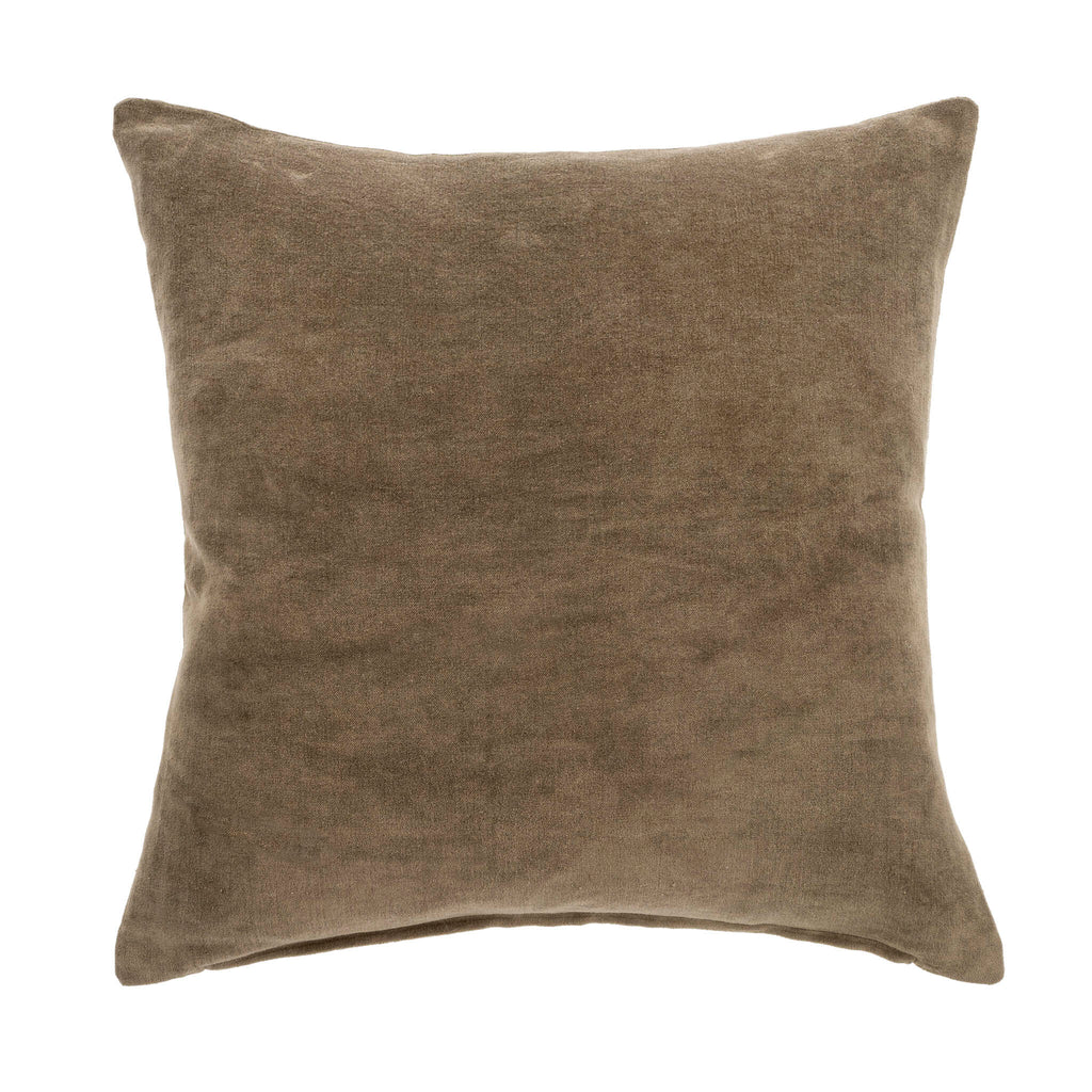 Vera Velvet Pillow - Hazelnut (18" x 18")