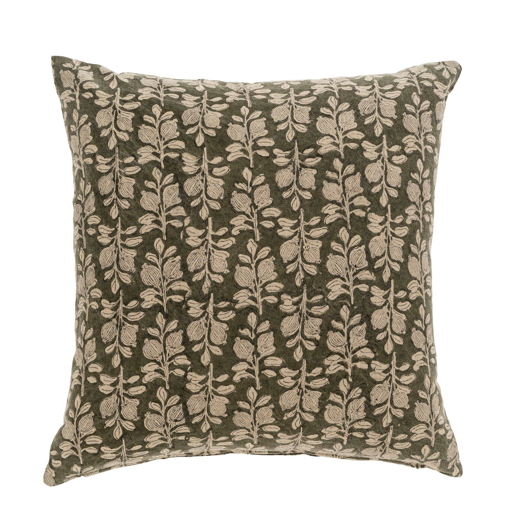 Arbor Block Print Pillow - Olive (20" x 20")